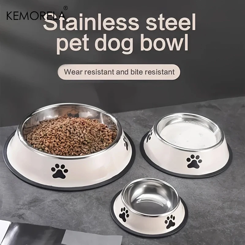 Cuenco de acero inoxidable para perros, contenedor de almacenamiento de alimentos, cuenco de comida para perros, botella de agua, plato alimentador para perros pequeños y grandes y gatos