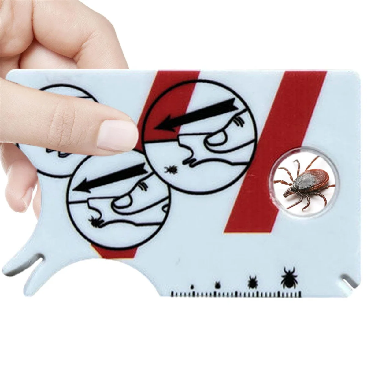 Tarjeta de garrapatas con lupa permite una fácil extracción de garrapatas, eliminador de garrapatas para perros y gatos con práctico tamaño de bolsillo 8,5x5,4x0,1 cm