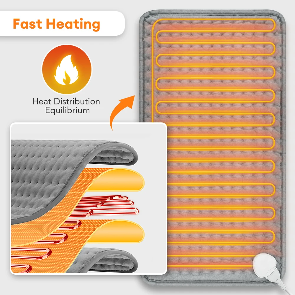 9 niveles 4 modos temporizador 30X60cm almohadilla calefactora eléctrica manta almohadilla calentada caliente para Abdomen hombro rodilla piernas invierno cálido lavable