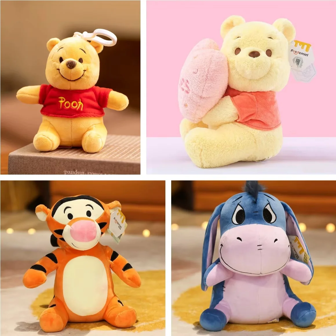 Muñecos de Peluche de Piglet, Tigge, Eeyore y Winnie Pooh, Animales de Peluche, Regalos de Navidad y Cumpleaños, Juguetes para Niños