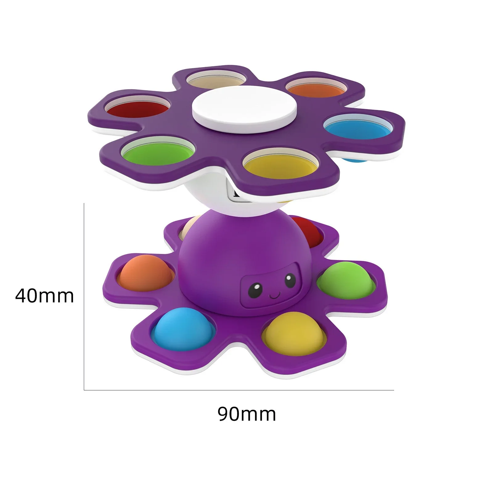 1 pieza de nuevo spinner antiestrés con burbujas, juguete sensorial que cambia de cara, spinner push popete, juguetes antiestrés para niños.