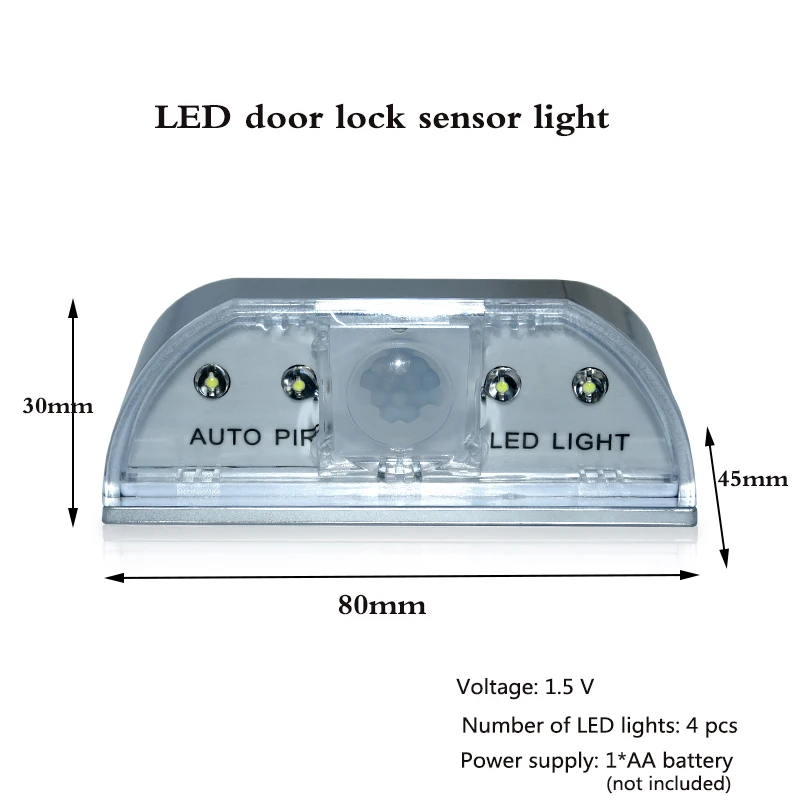 Lámpara LED inteligente con forma de cerradura, lámpara con Sensor de cerradura de puerta, Detector de movimiento automático con pilas para cocina, pasillo y escalera
