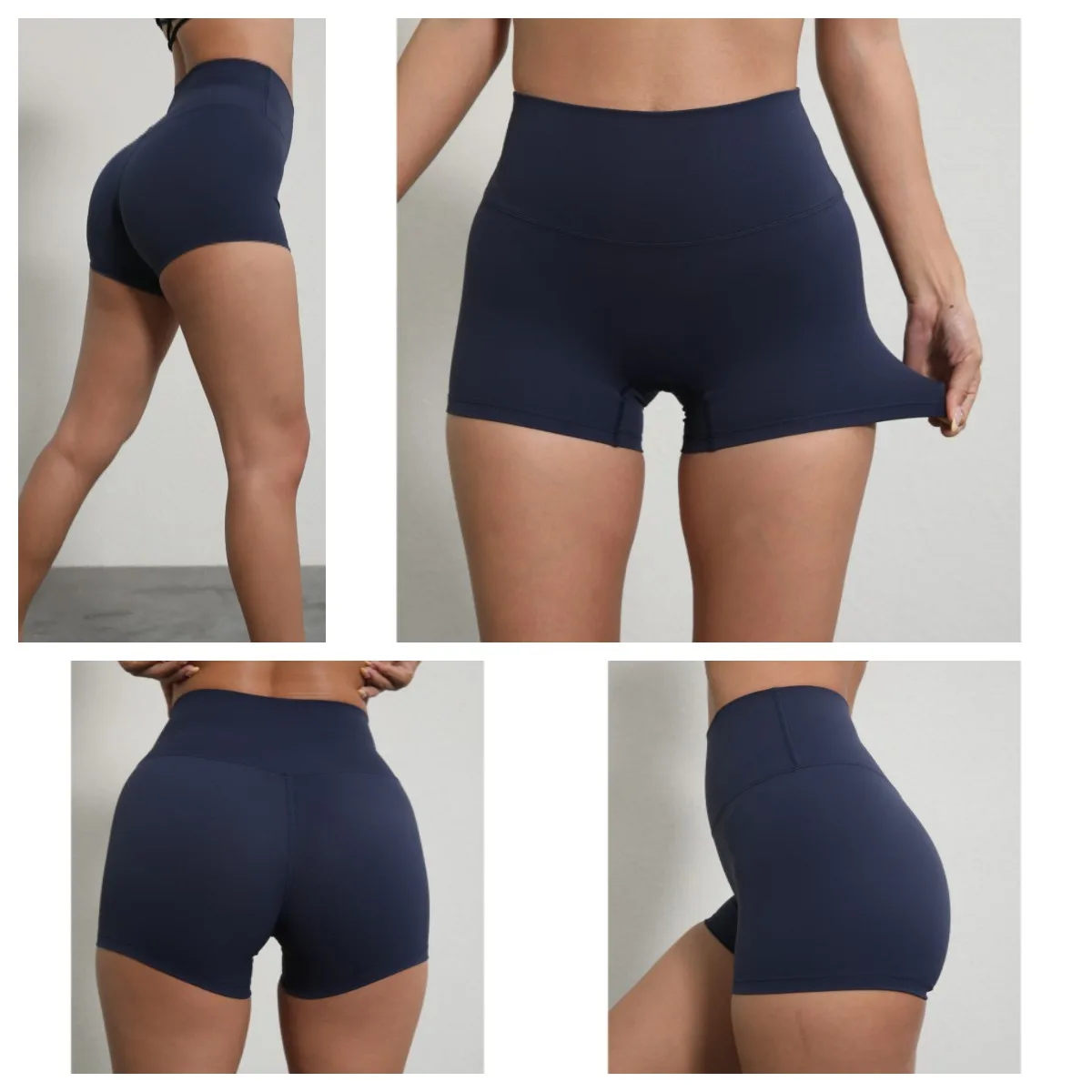 Color sólido mujeres Fitness deporte corto cintura alta Yoga Legging corto bicicleta suave a prueba de sentadillas entrenamiento integral Jog Athleti