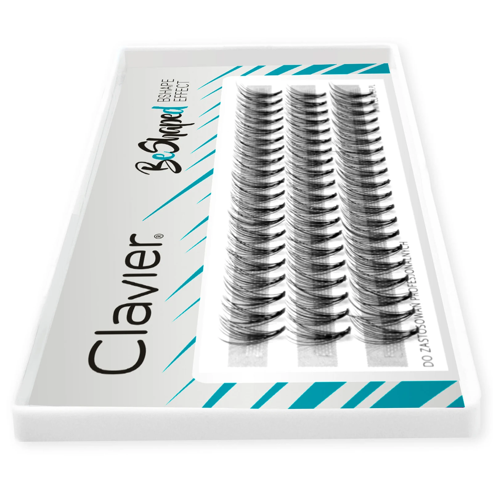 Juego de pestañas en forma de Clavier, pestañas de mechones naturales extraordinarios, pestañas de racimo más suaves de seda sintética, 10 cajas por juego