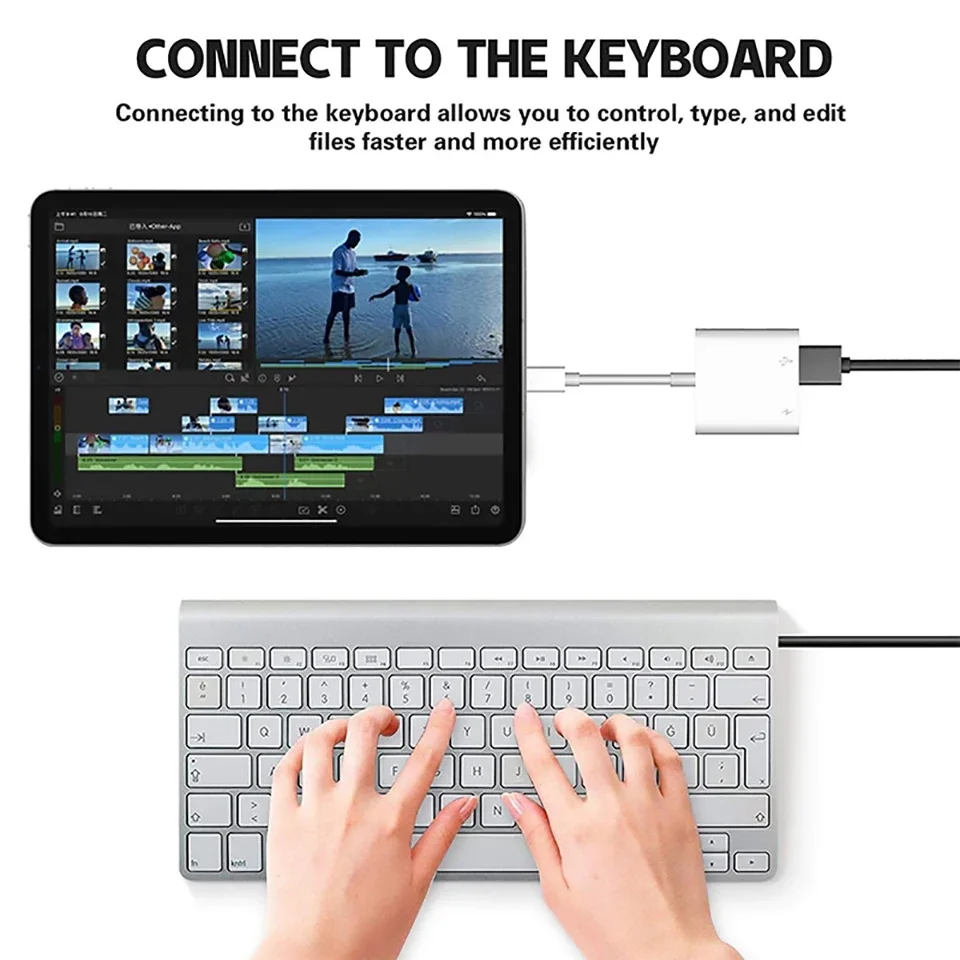 Adaptador de USB-C a USB-A3.0 con adaptador de carga TYPE-C OTG Cable OTG divisor tipo C adaptador USB hembra OTG para teclado de ratón