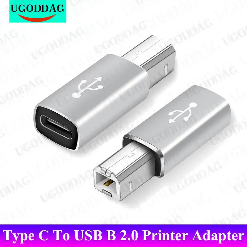 Adaptador USB tipo C hembra a USB B macho para teclado de impresora, Piano, tambores electrónicos tipo B 2,0, convertidor de instrumentos electrónicos