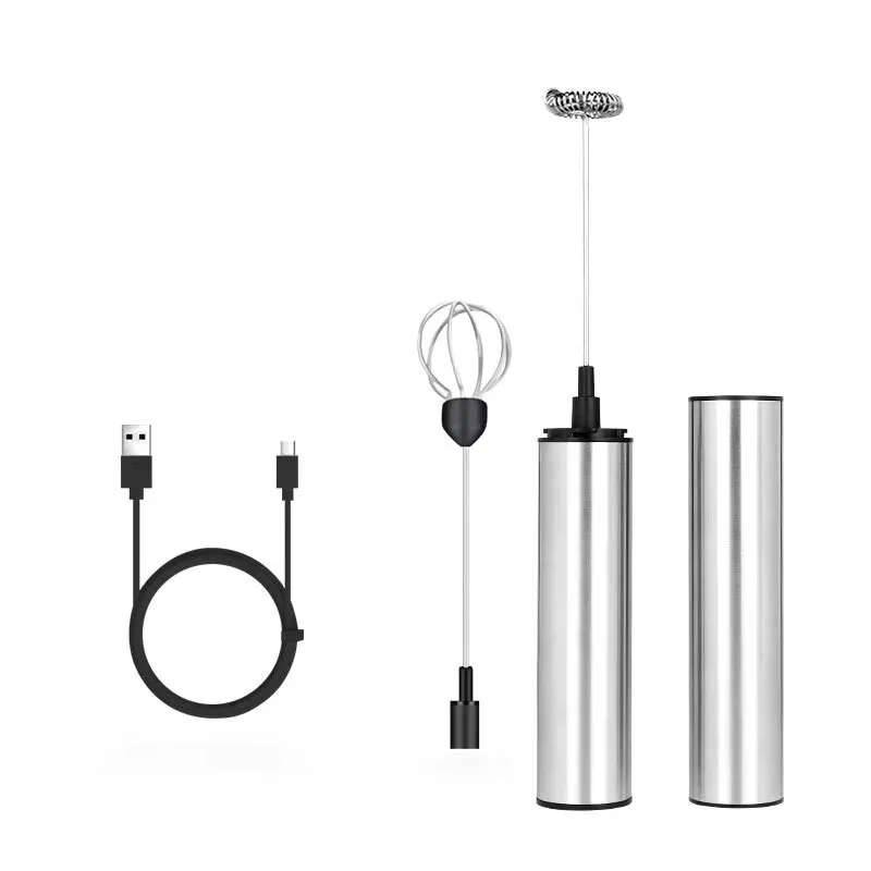 Espumador de leche eléctrico portátil, Mini máquina de espuma recargable por USB, Espumador de mano, mezclador de bebidas de alta velocidad, licuadora de café, batidor de huevos