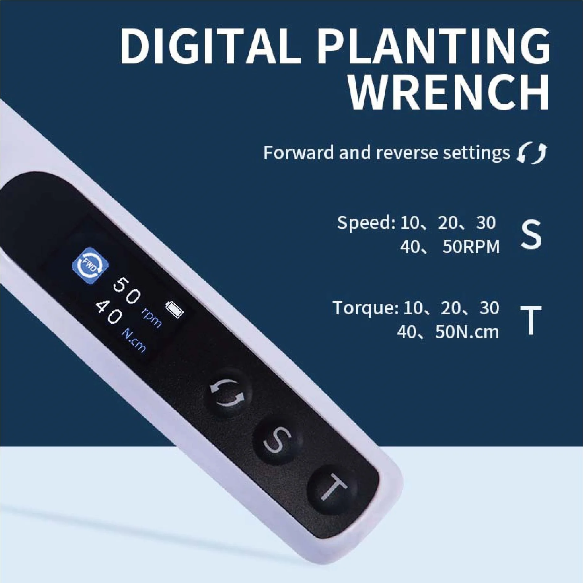 JUMTOP Llave de implante eléctrico dental Llave de controlador de torsión de motor para implante de dientes, hasta 50Ncm 50rpm
