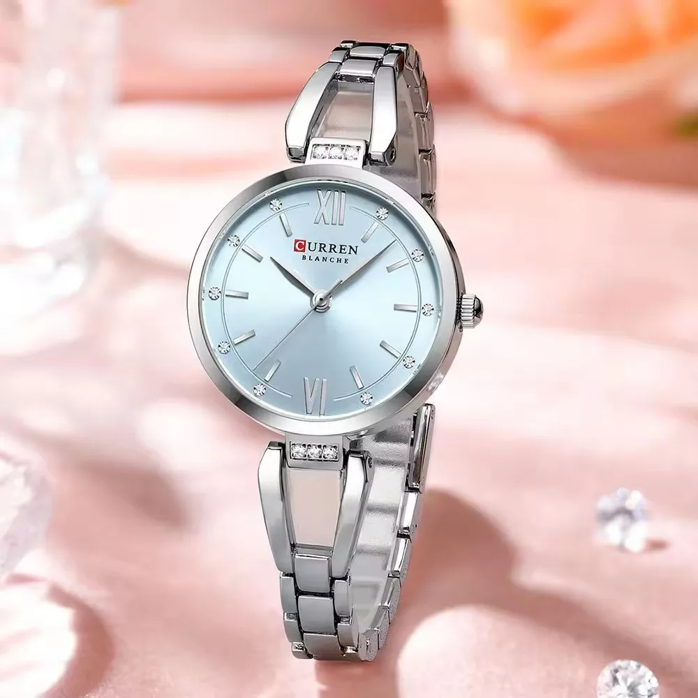 Reloj de Cuarzo de Acero Inoxidable para Mujer CURREN 9092, Reloj de Lujo y Elegante, Relojes de Pulsera para Mujer de Negocios, Relojes De Mujer