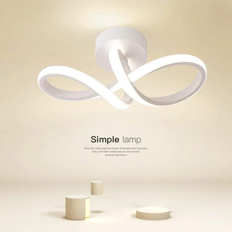 Luces LED de techo para pasillo, candelabro moderno, lámpara de tres colores, lámparas minimalistas para dormitorio, instalación de superficie de luz, comedor