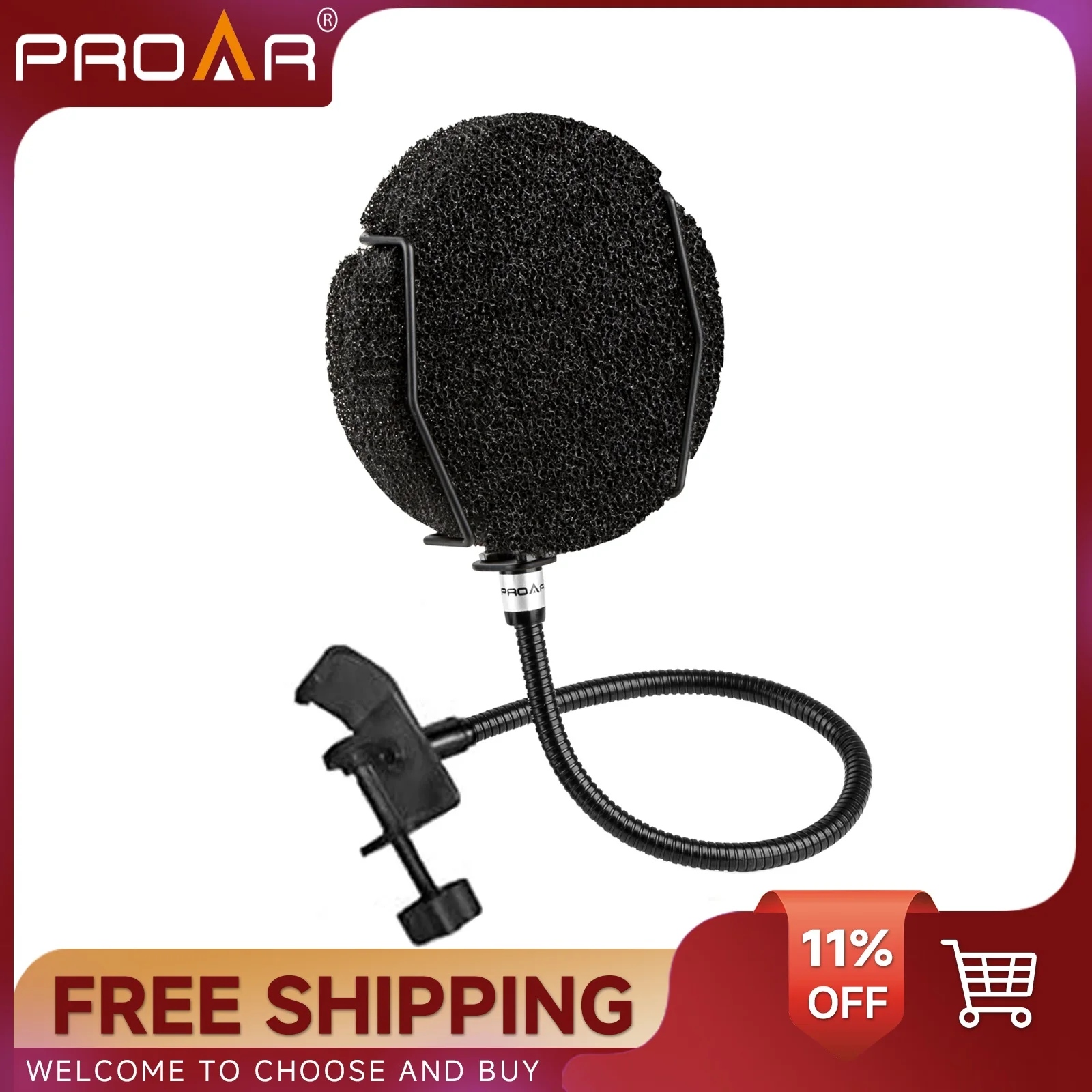 Filtro Pop de micrófono de alta calidad, protector de filtro Pop de Metal, filtro Pop de parabrisas para micrófono USB, micrófono de Podcast