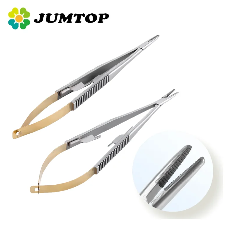 JUMTOP-soportes de agujas Castroviejo de ortodoncia Dental con cerradura, instrumentos de microcirugía, alicates de dentista, herramienta de odontología