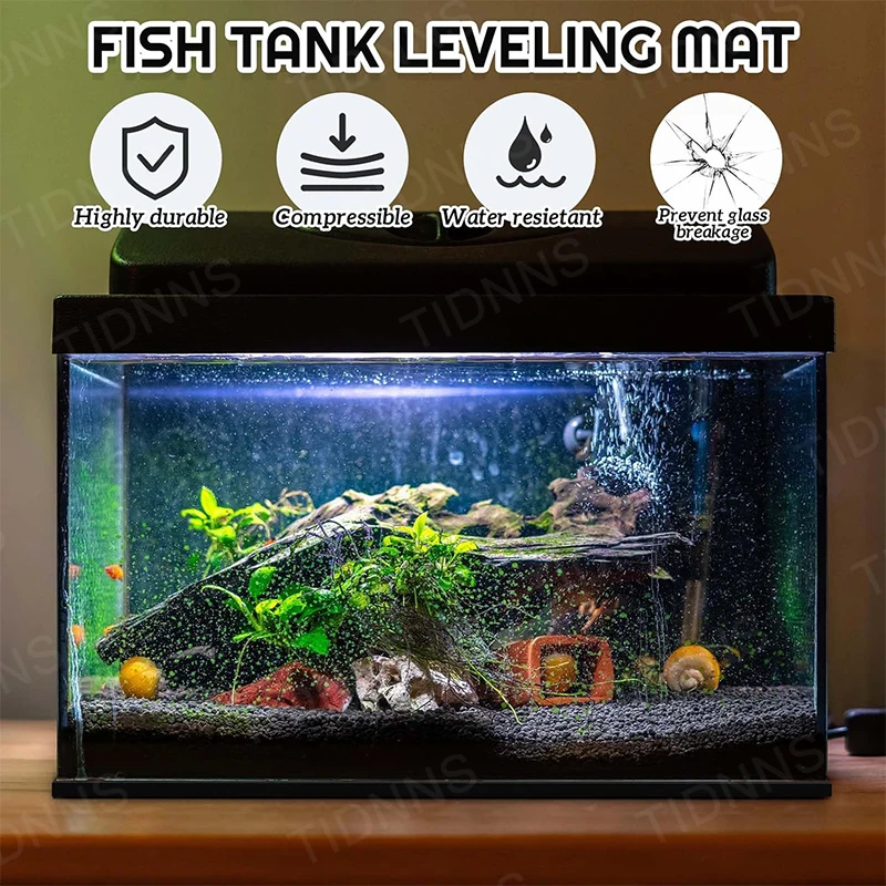 Estera para pecera, almohadilla antideslizante para acuario, absorbente de golpes, silenciosa, gruesa, negra, tanque de tortuga, paisajismo, aislamiento ambiental