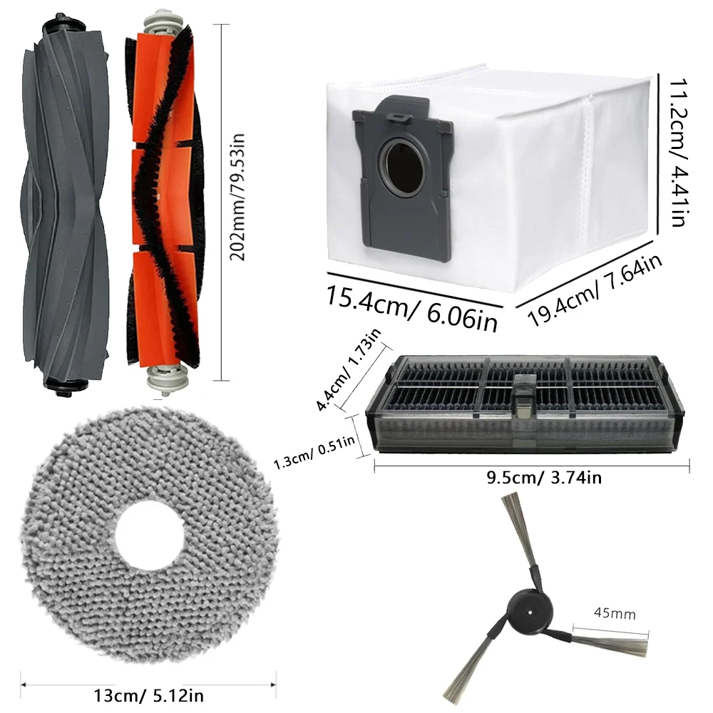 Accesorios para Robot aspirador Dreame L40 ultra / X40 Ultra, bolsas para polvo, fregona, cepillos laterales principales, paños, filtros HEPA, repuestos