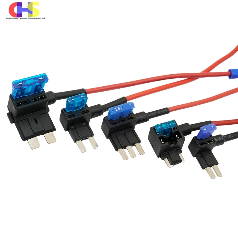 (1-15PCS) 12V 16AWG Adaptador de derivación de circuito Add-a-circuit Micro Mini Estándar ATM APM Portafusibles tipo cuchilla Para mantenimiento eléctrico automotriz