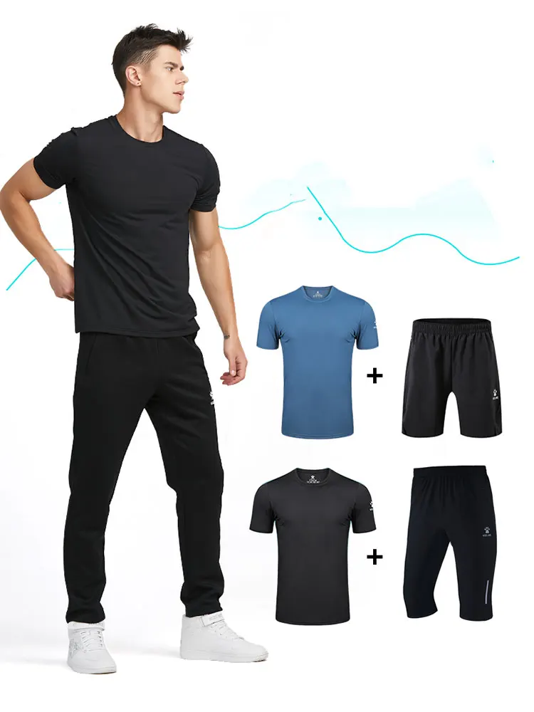 KELME-Camiseta para hombre, mallas deportivas para correr, entrenamiento, ejercicio, cuello redondo, seda helada, transpirable, Fitness, camisas de secado rápido 8151TX1002