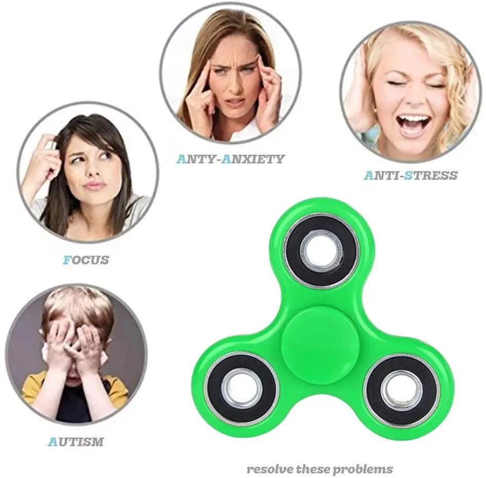 ABS Fidget Spinner EDC Spinner para autismo TDAH Anti estrés Tri-Spinner alta calidad adultos niños juguetes divertidos