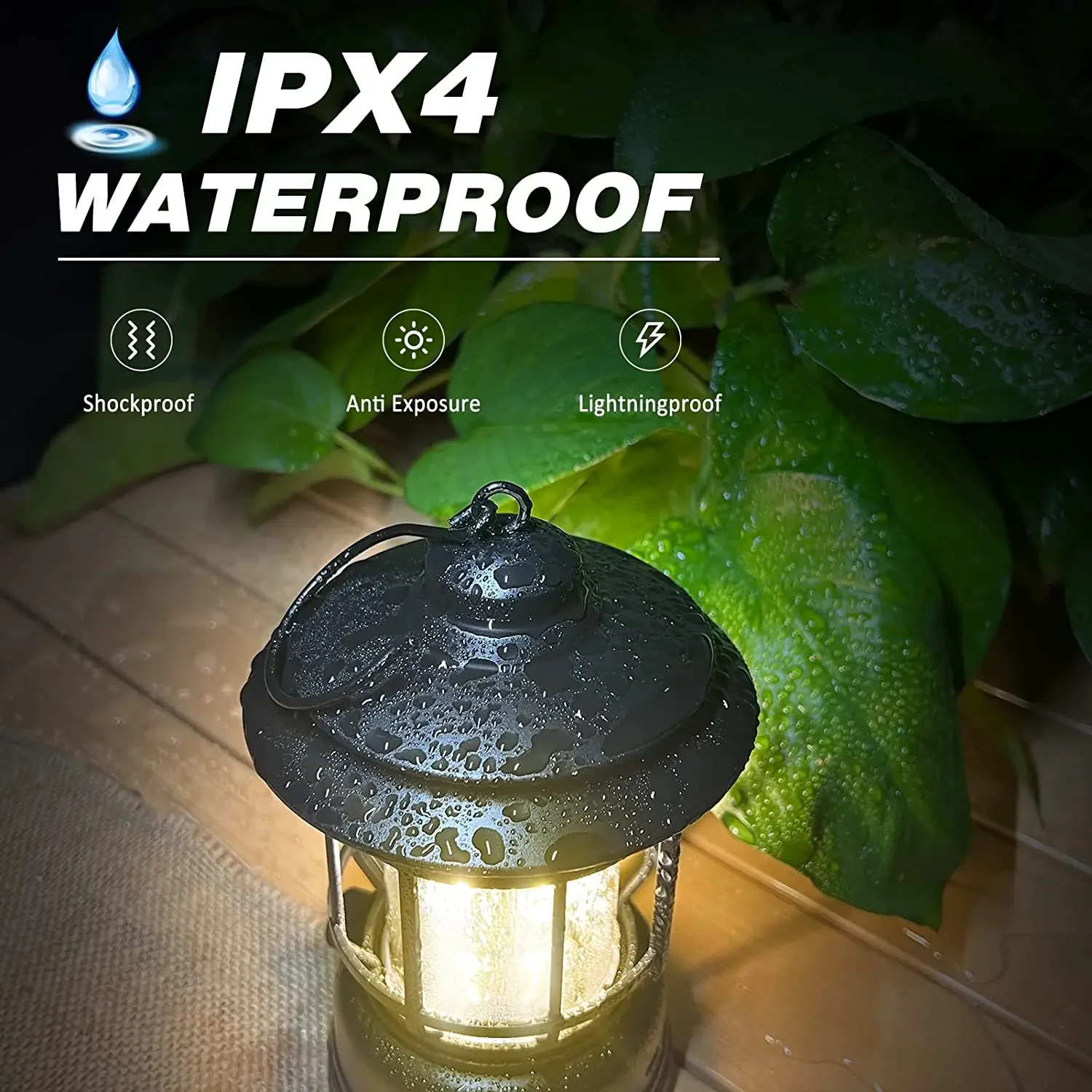 Linterna de Camping Recargable con Atenuación Continua COB, Portátil, Impermeable, para Senderismo, Pesca, Emergencias, Cortes de Energía en el Hogar, Interior y Exterior