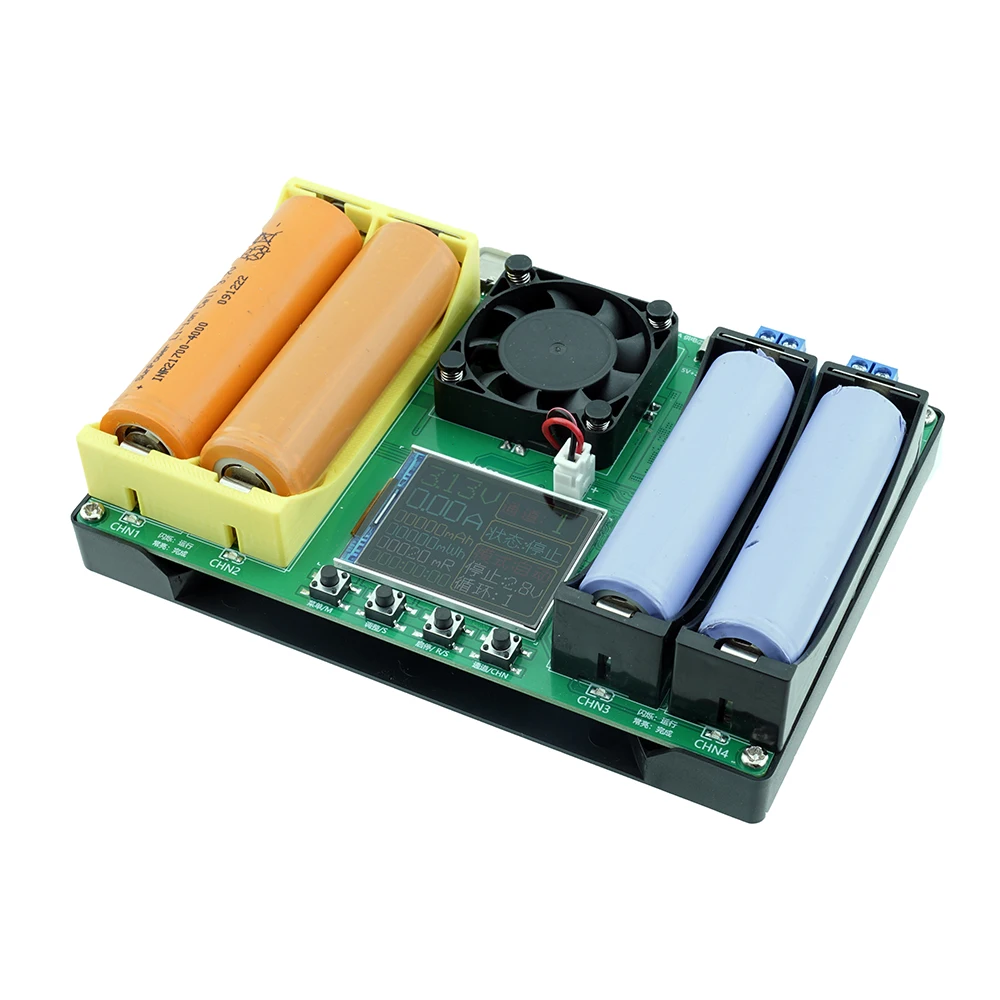 Probador de resistencia de capacidad de batería de 4 canales 18650 + 21700 módulo de carga y descarga automática probador de carga electrónica