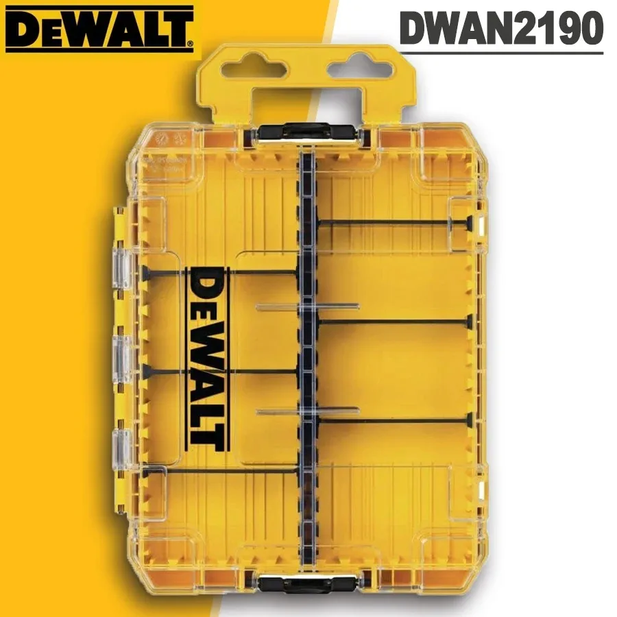 Caja de Almacenamiento Transparente DeWalt, Caja Organizadora con Compartimentos, Material PP Reforzado, para Tornillos y Accesorios, Apilable