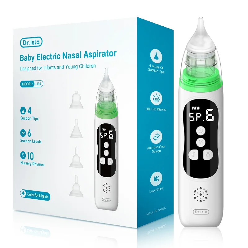 MAMIJOY-absorbente Nasal eléctrico, limpiador silencioso de obstrucción para rinitis de bebé, aspirador Nasal, herramienta de limpieza de moco Nasal para recién nacido