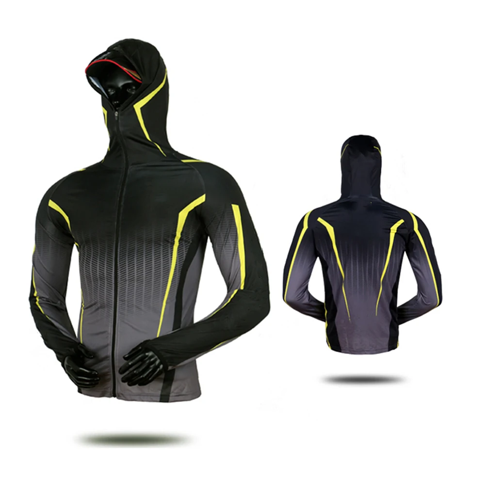 Ropa de pesca de verano para exteriores, camisa de pesca con capucha de secado rápido transpirable de manga larga, ropa de senderismo con protección solar