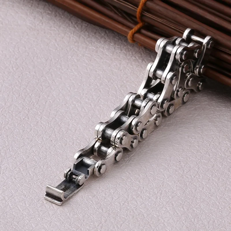 Pulsera 100% de plata de ley S925, 10MM, estilo punk de bicicleta, joyería de plata S925 que nunca se desvanece, con certificado de autenticidad, regalos de joyería para hombres y mujeres.