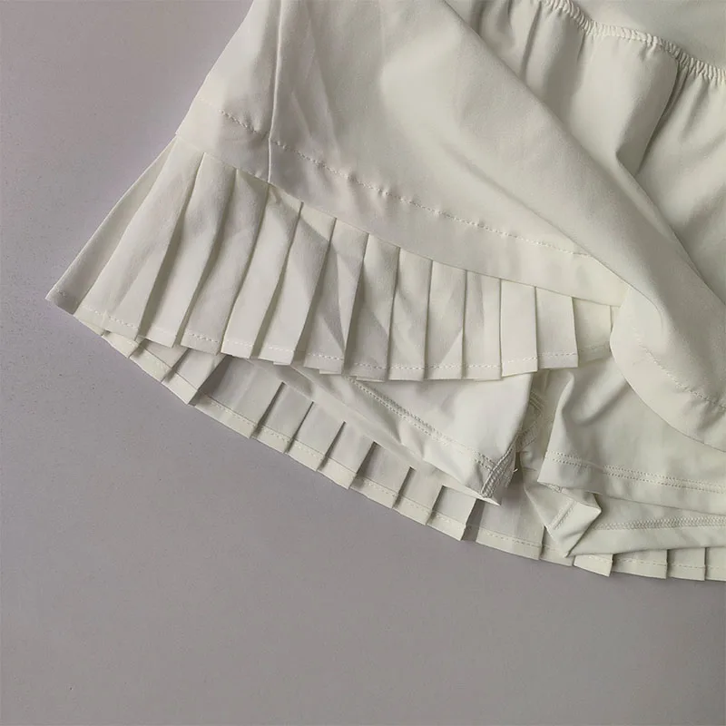 Falda corta deportiva de cintura alta, novedad de verano, estilo fresco, antideslumbrante, incluye pantalones cortos forrados, Falda plisada de secado rápido para Fitness y Yoga