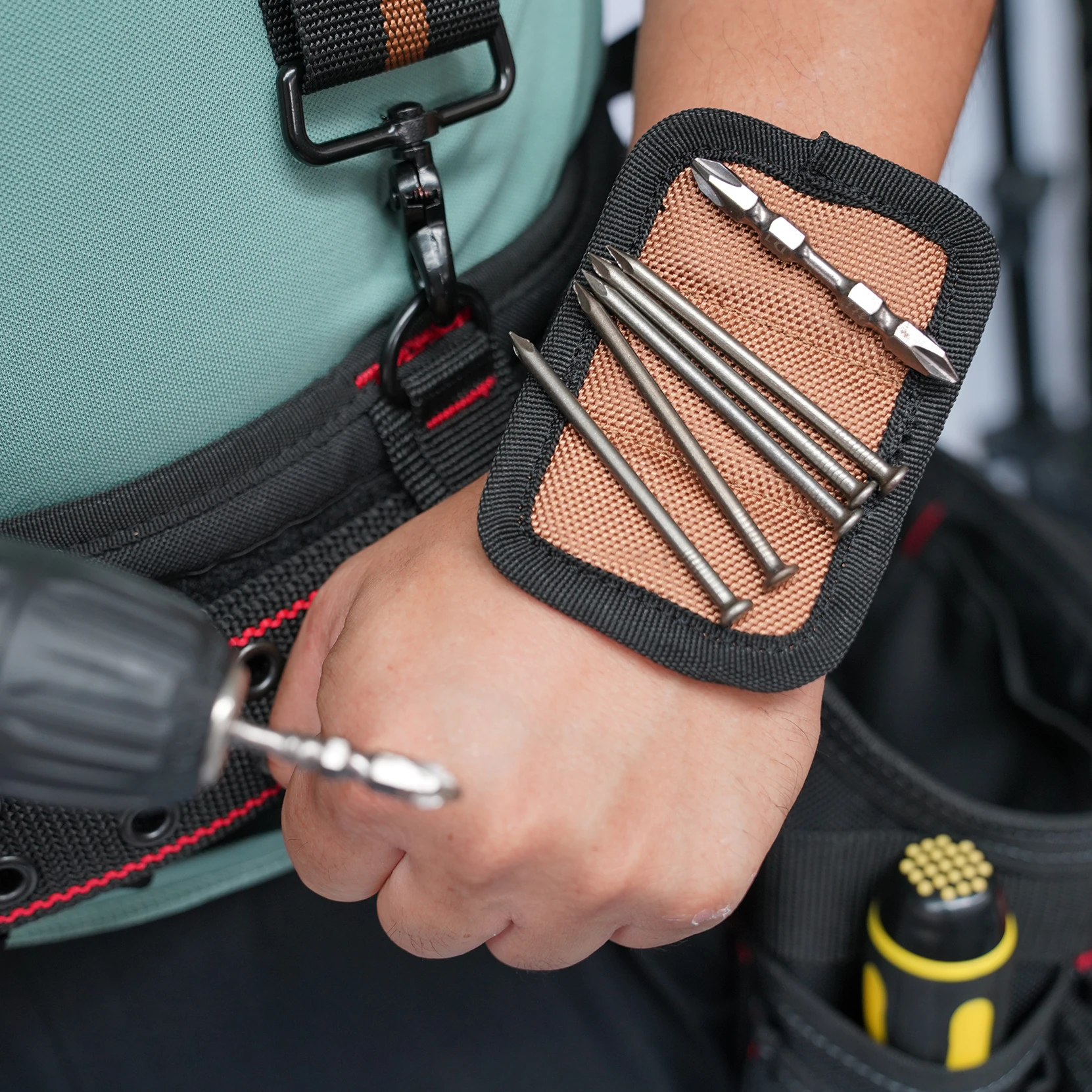 MELOTOUGH Tirantes magnéticos Tirantes para cinturón de herramientas con soporte para teléfono móvil grande