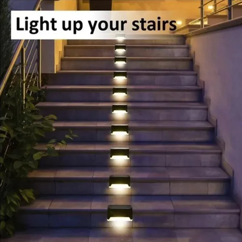 Lámpara de paso Solar LED blanca cálida, luces de jardín para exteriores, decoración de luz impermeable para balcón, Patio, escalera, valla