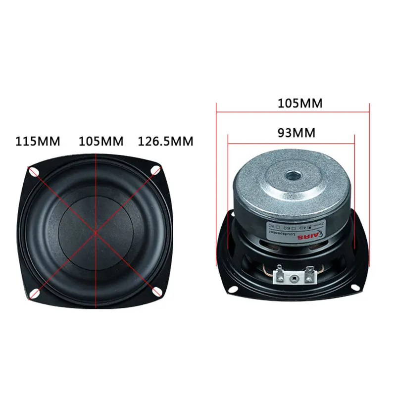 AIYIMA - Altavoz Subwoofer de 4 Pulgadas, 4-8 Ohmios, 50W, HIFI, Supergraves, Largo Alcance, para Sistemas de Cine en Casa 2.1