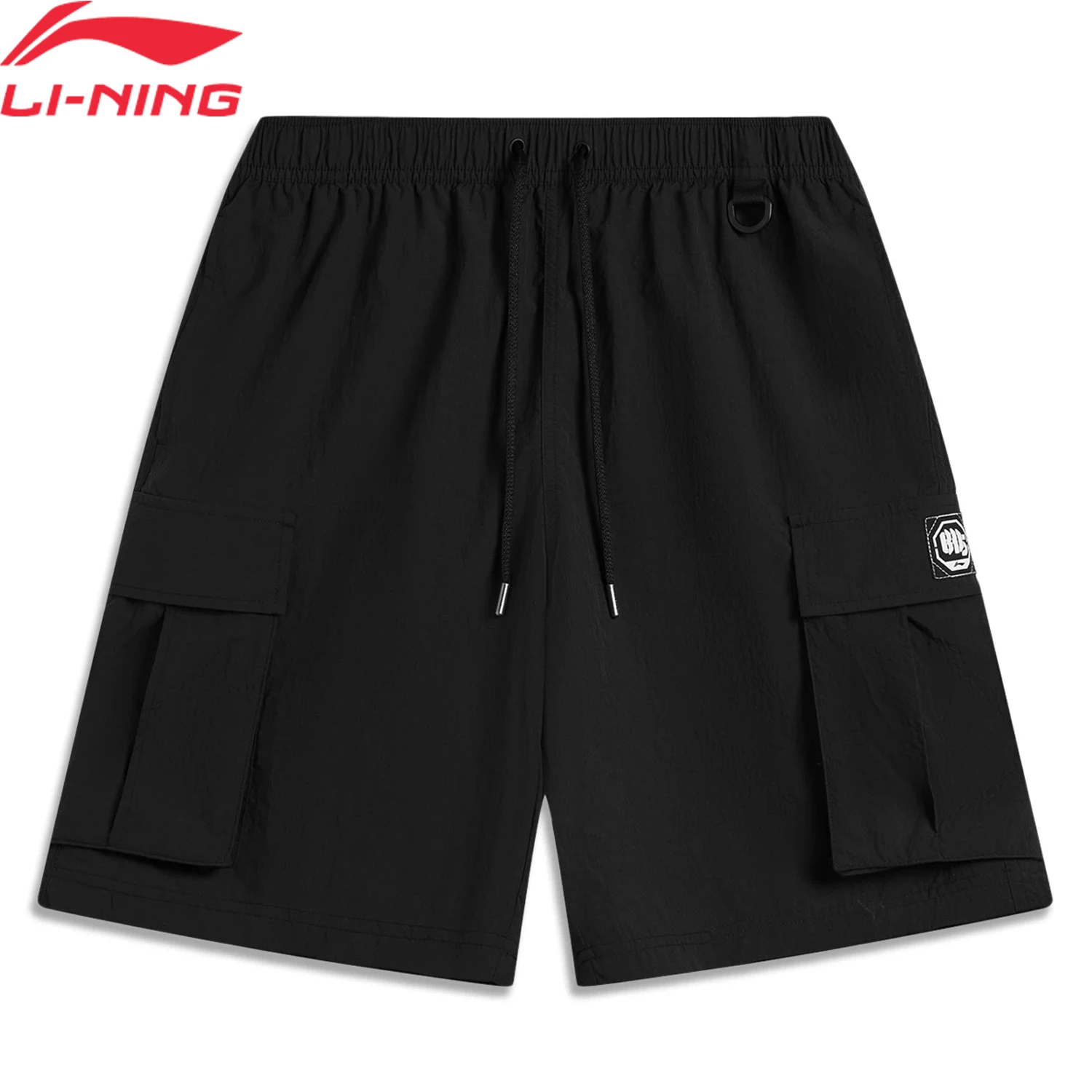 Li-ning-pantalones cortos deportivos BADFIVE para hombre, corte holgado, forro transpirable de poliamida, pantalones de competición de baloncesto AKSV031
