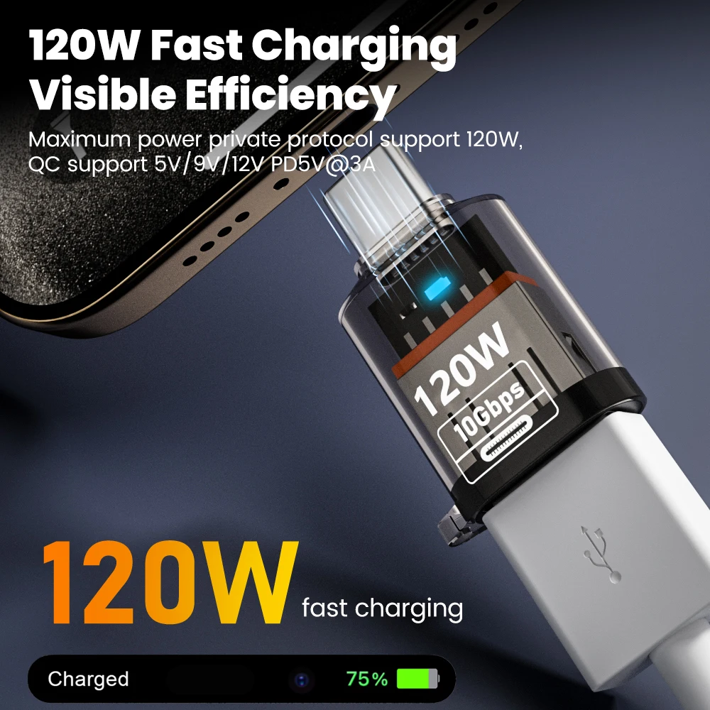 Adaptador OTG NNBILI 120W USB3.2 Gen2 Hembra a USB-C Macho, Carga Rápida y Sincronización de Datos para iPhone 16 15 Pro Max, Samsung, iPad, Laptop, PC