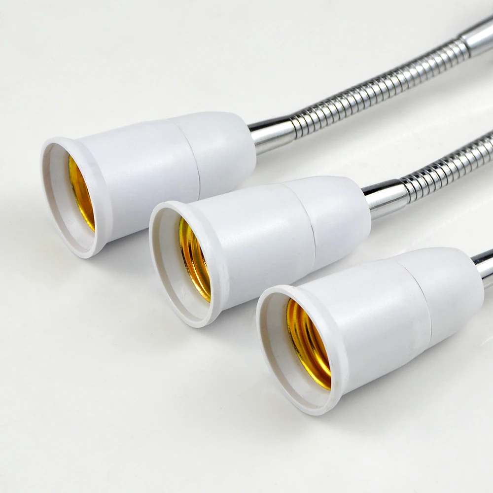 Portalámparas de extensión de bombilla LED Flexible, convertidor de enchufe de luz E27 a E27 110V-220V en varios tamaños 16CM-60CM