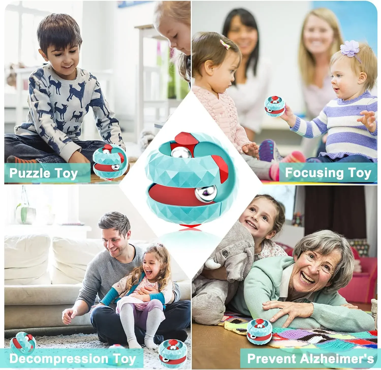 Juguete de Descompresión para Niños, Cubo Orbital Antiestrés, Juguetes Sensoriales, Juguetes Fidget para Niños, Spinner, Regalos para Niños, Entrenamiento de Concentración