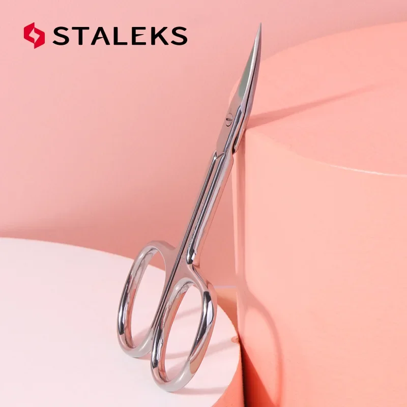 STALEKS tijeras rusas para uñas, tijeras para cejas de acero inoxidable de alta calidad, herramienta de maquillaje profesional para recortar el pelo de la nariz SC-11-1