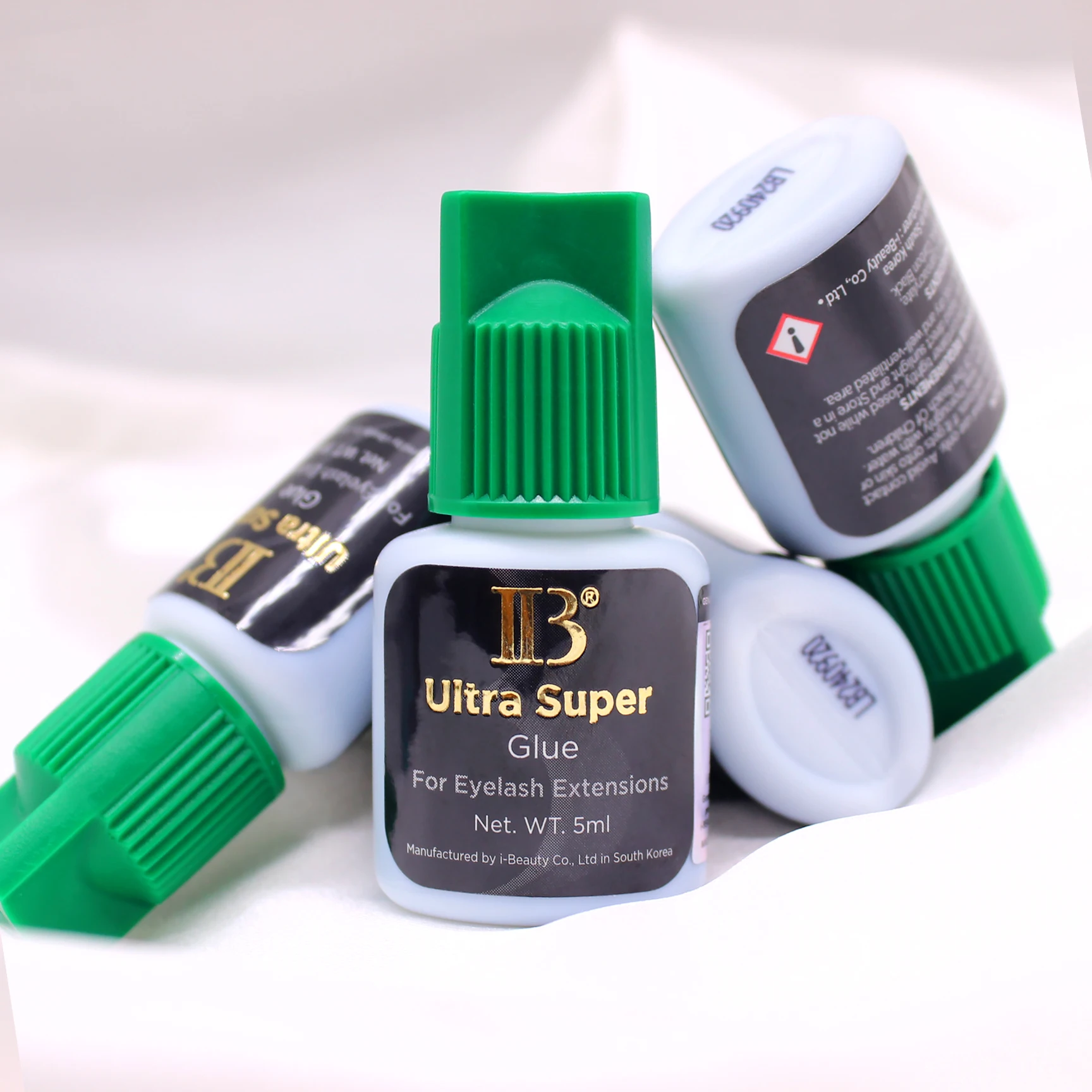 5 botellas de 10ml Corea IBeauty Ultra Super pegamento extensiones de pestañas 2S secado rápido IB tapa verde pegamento para pestañas herramientas de maquillaje tienda de belleza
