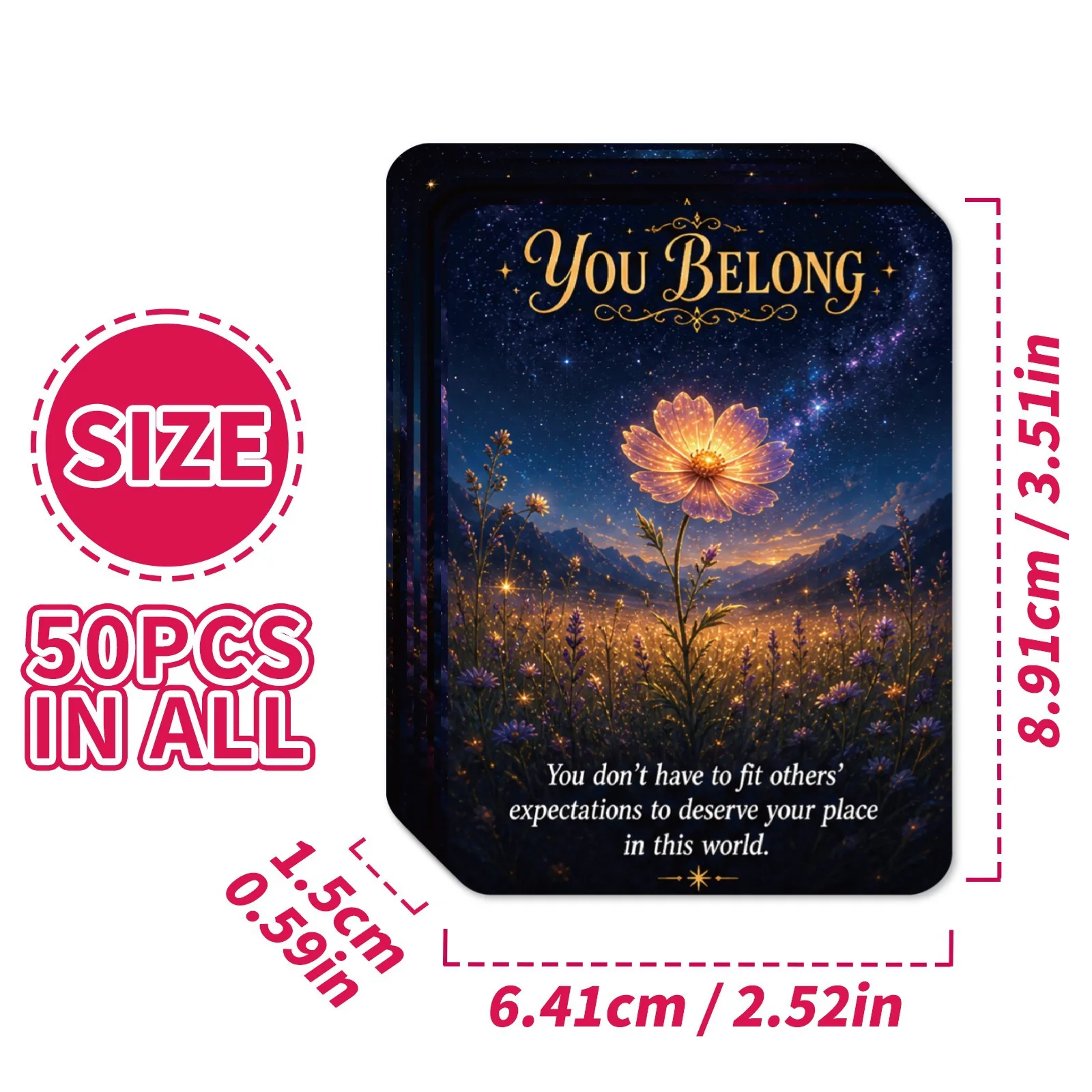 50 Tarjetas de Oráculo Espirituales Cósmicas, Cielo Estrellado, Energía Positiva, Deseos, Meditación, Inspiración, Estilo Tarot