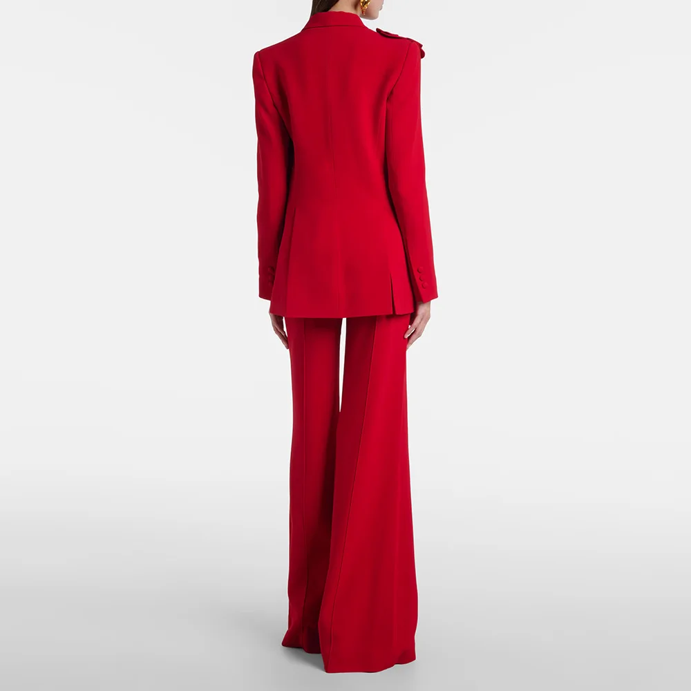 HIGH STREET Última Moda 2026 Conjunto de Traje de Diseñador para Mujer, Chaqueta y Pantalones con Flores Tridimensionales, 2 Piezas