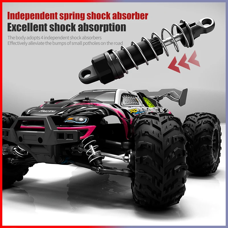Coche todoterreno Rc 4x4, coche de Control remoto de alta velocidad 75 KM/H con faro LED sin escobillas 4WD 1/16, camión monstruo, juguetes para niños, regalo