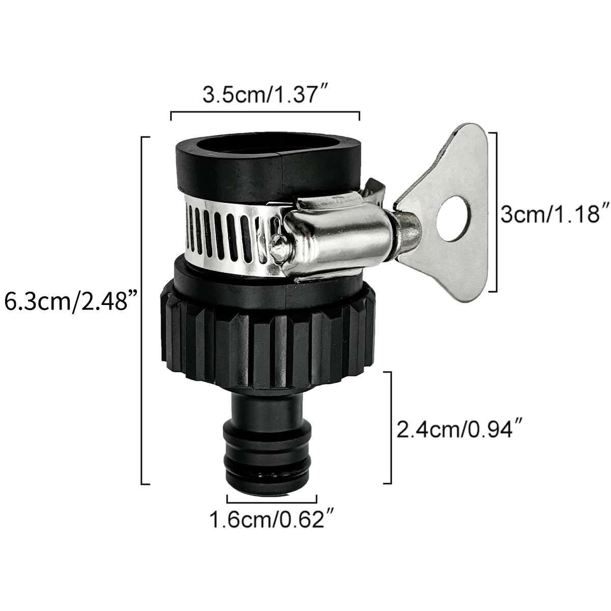 Adaptador de grifo de agua Universal duradero, accesorio de manguera de plástico, grifo de conexión rápida para lavado de coches, riego de jardín, 2 uds.