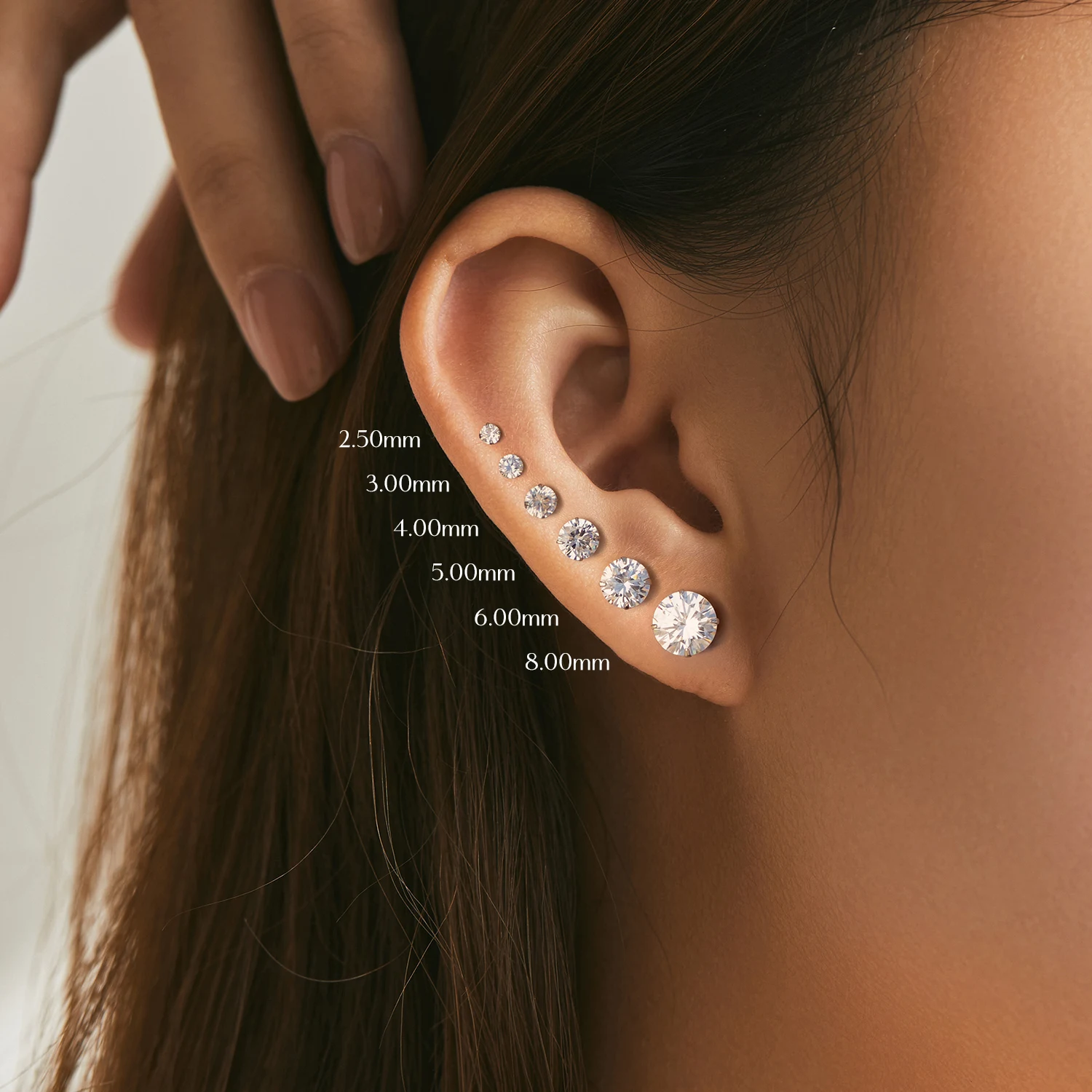 Pendientes MODIAN Multicolor de Plata de Ley 925 con cuentas elegantes, pendientes clásicos redondos con circonita cúbica para mujer, joyería de 2,5 MM-8MM