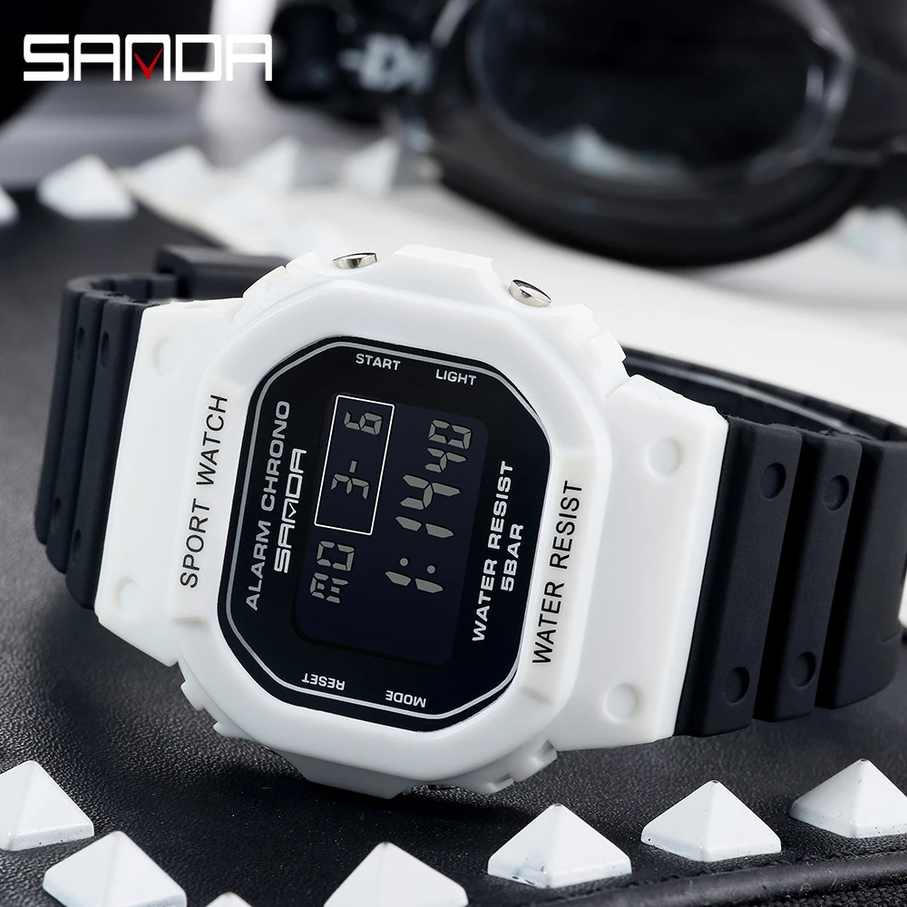 Reloj Digital SANDA estilo G para hombre, reloj deportivo resistente al agua para hombre, reloj electrónico para niño y niña, reloj Masculino Relógio Mulhe