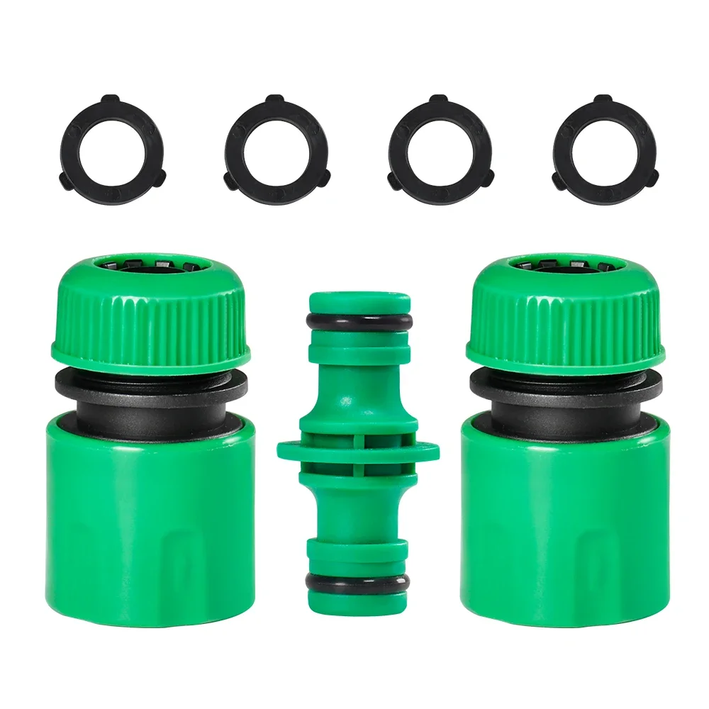Juego de conectores rápidos para manguera de riego de jardín, adaptador de junta de acoplamiento de manguera hembra/macho de 1/2 "y 3/4", sistema de riego