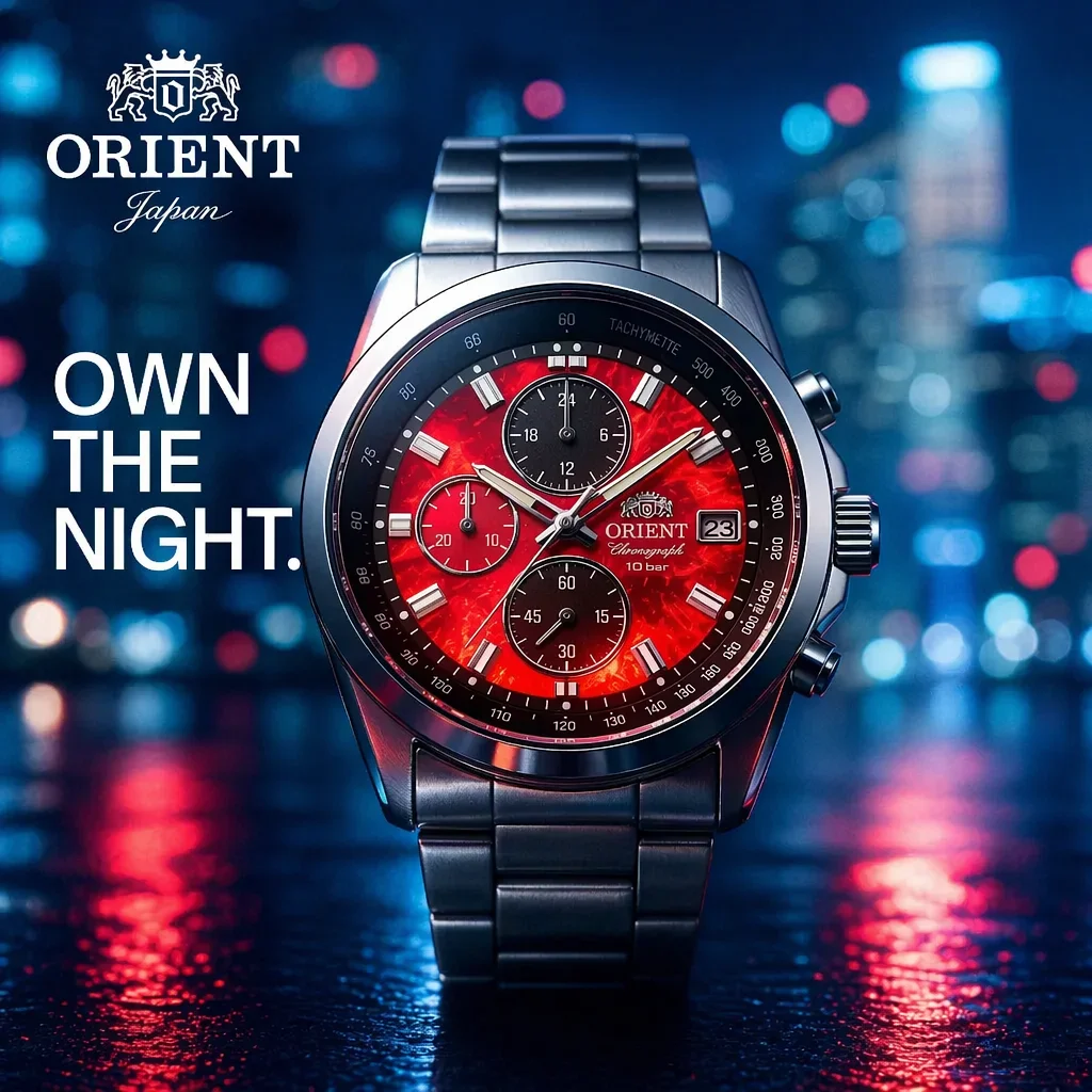 Reloj de Pulsera Deportivo de Cuarzo Orient de Japón para Hombre, Cronógrafo, Taquímetro, Fecha, Resistente al Agua 100 m, Acero Inoxidable