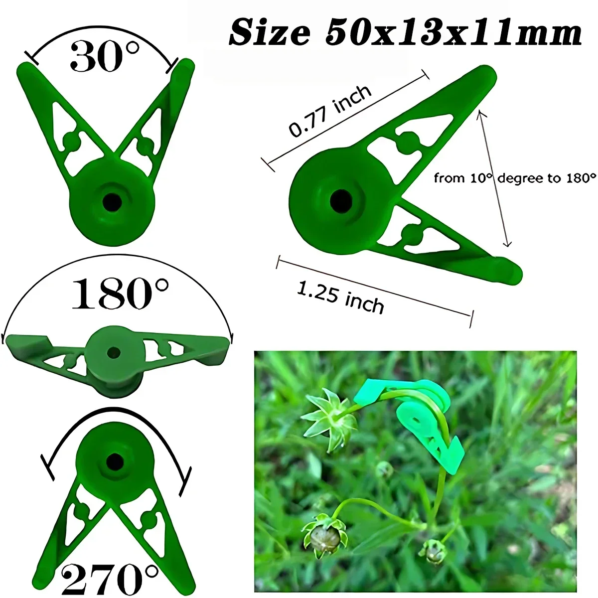 Doblador de ramas de plantas, Clip doblador de plantas ajustable de 360 grados para entrenamiento de plantas de bajo estrés, soporte de jardín, suministros de jardín