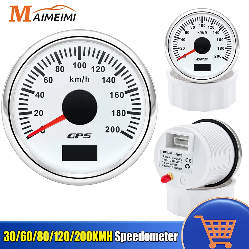 Velocímetro Digital GPS de 52MM + odómetro de antena retroiluminación de 7 colores Universal para coche barco motocicleta marina yate de 12V 24V