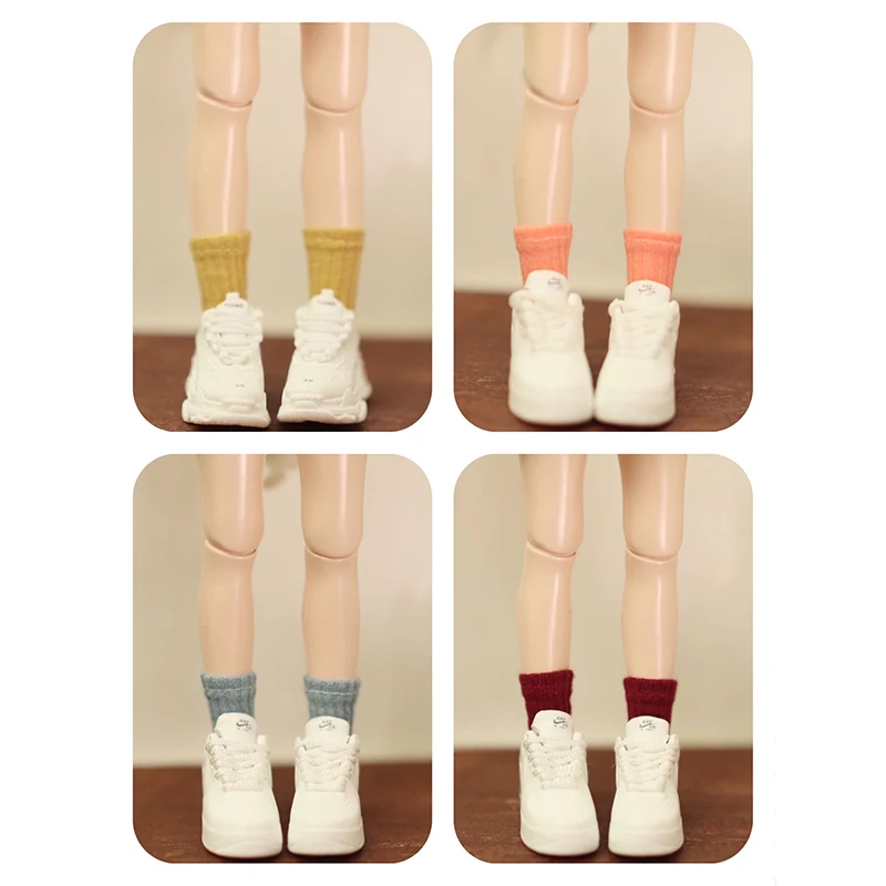 Un par de calcetines para muñecas Blyth, calcetines cortos de Color caramelo a la moda para Blyth Licca Azone OB24 1/6, accesorios para muñecas, regalos para niños