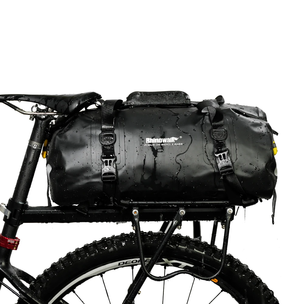 Rhinowalk-Bolsa para alforja de bicicleta de 20L, impermeable, para maletero de bicicleta de montaña, portaequipajes de viaje trasero, asiento de sillín portátil, accesorios para ciclismo