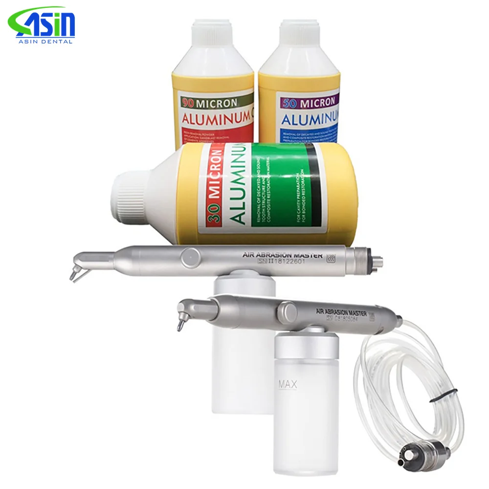 Polvo de chorro de arena Dental, 30μm, 50μm, 90μm, mícron, polvo de óxido de aluminio para flujo de chorro de aire, chorro de arena de alúmina, pulido de dientes